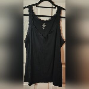 Old Navy Black Lace Trim Tank Top Size XL